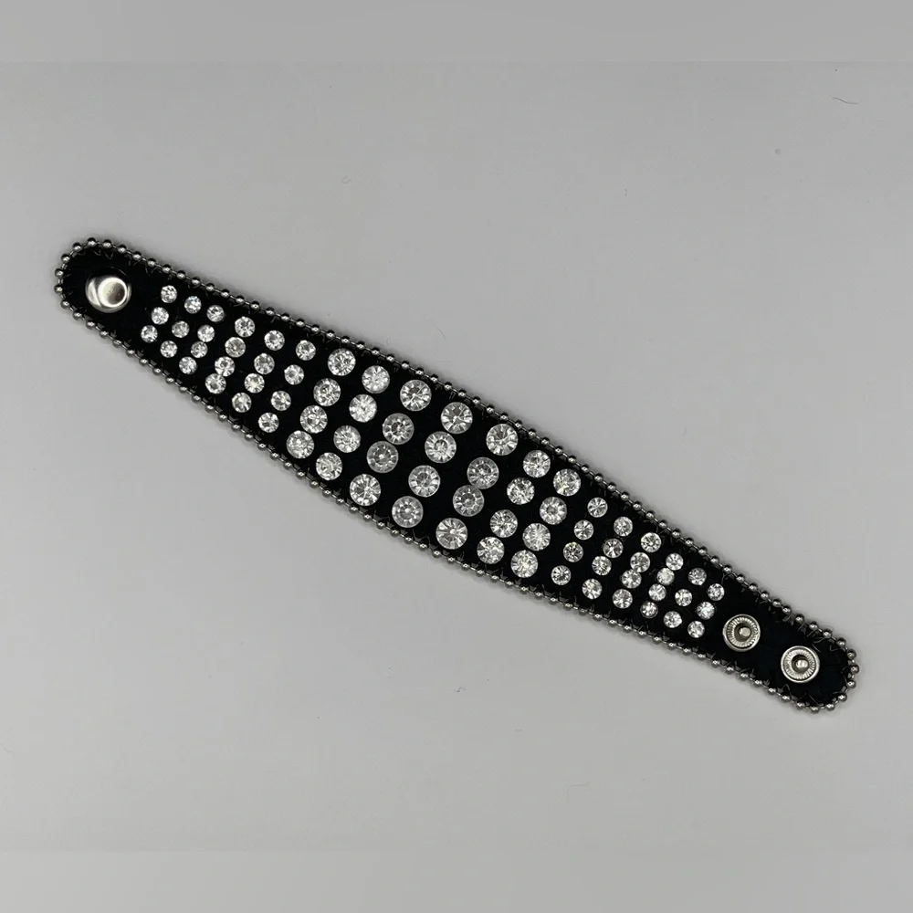 Rhinestone Encrusted Cuff Bracelet - Picture 5 of 10